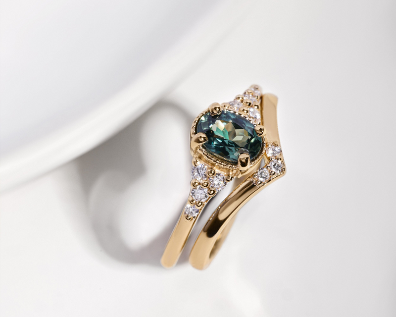 Green Australian Sapphire Isabelle Ring