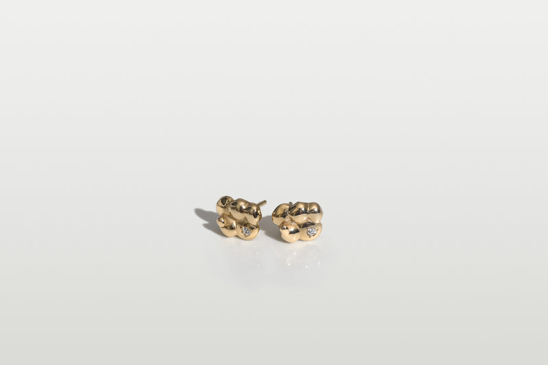 Gold and Sapphire Cloud 9 Studs