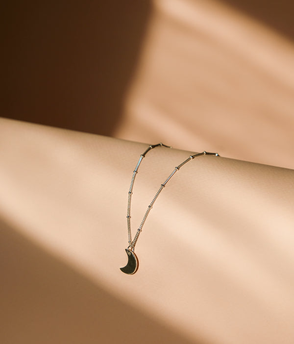 Silver Crescent Moon Necklace